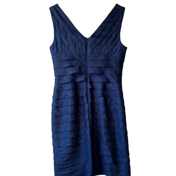 Adrianna Papell Navy Blue Sleeveless Midi Dress - Picture 2 of 4